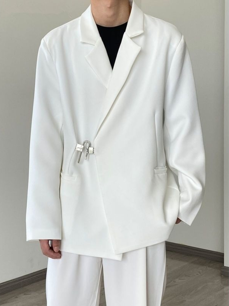 Brand Streetwear Instagram - Conjunto de Blazer Casual Branco Masculino,