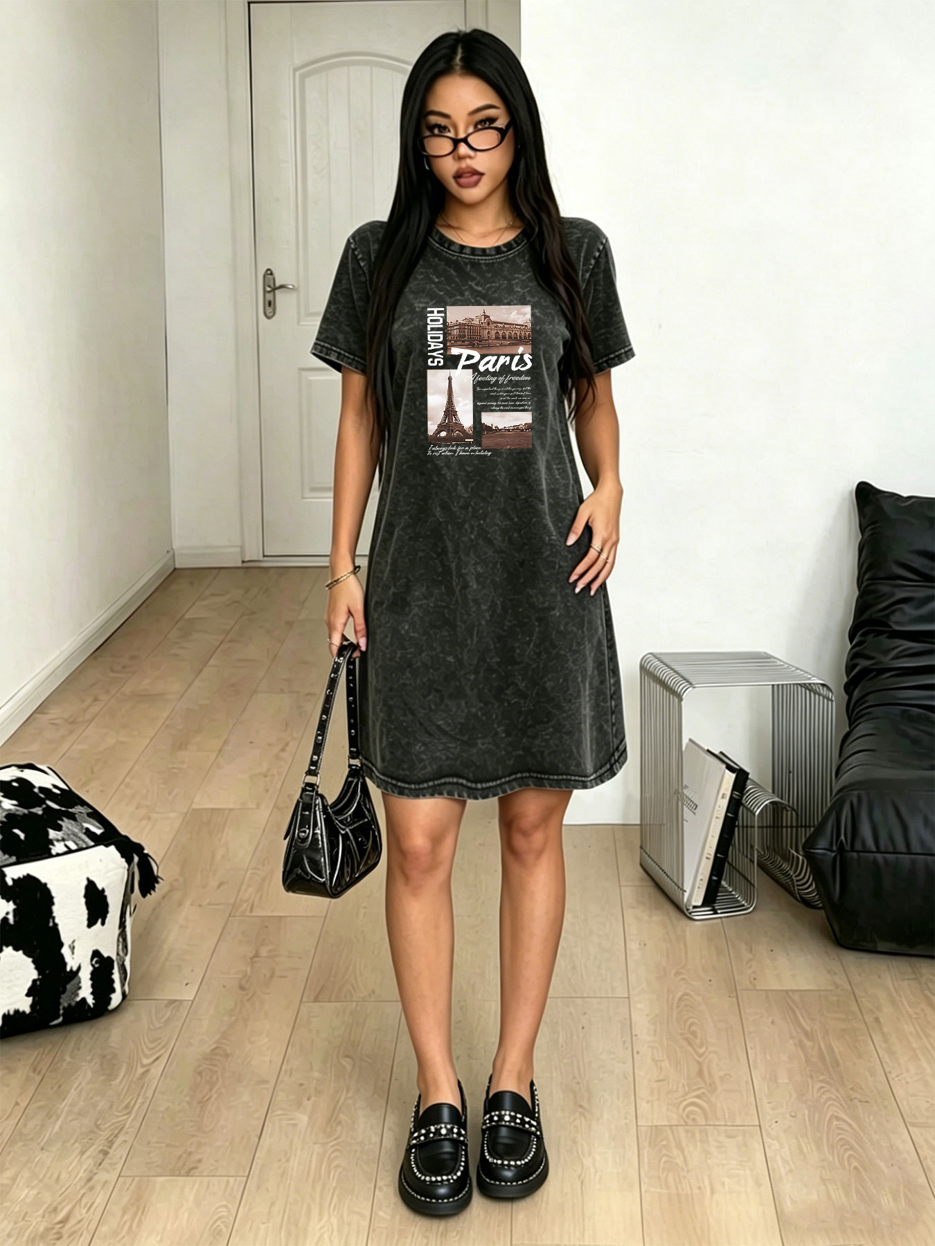 Streetwear Brand In Paris - Vestido feminino vintage lavado, estilo streetwear,