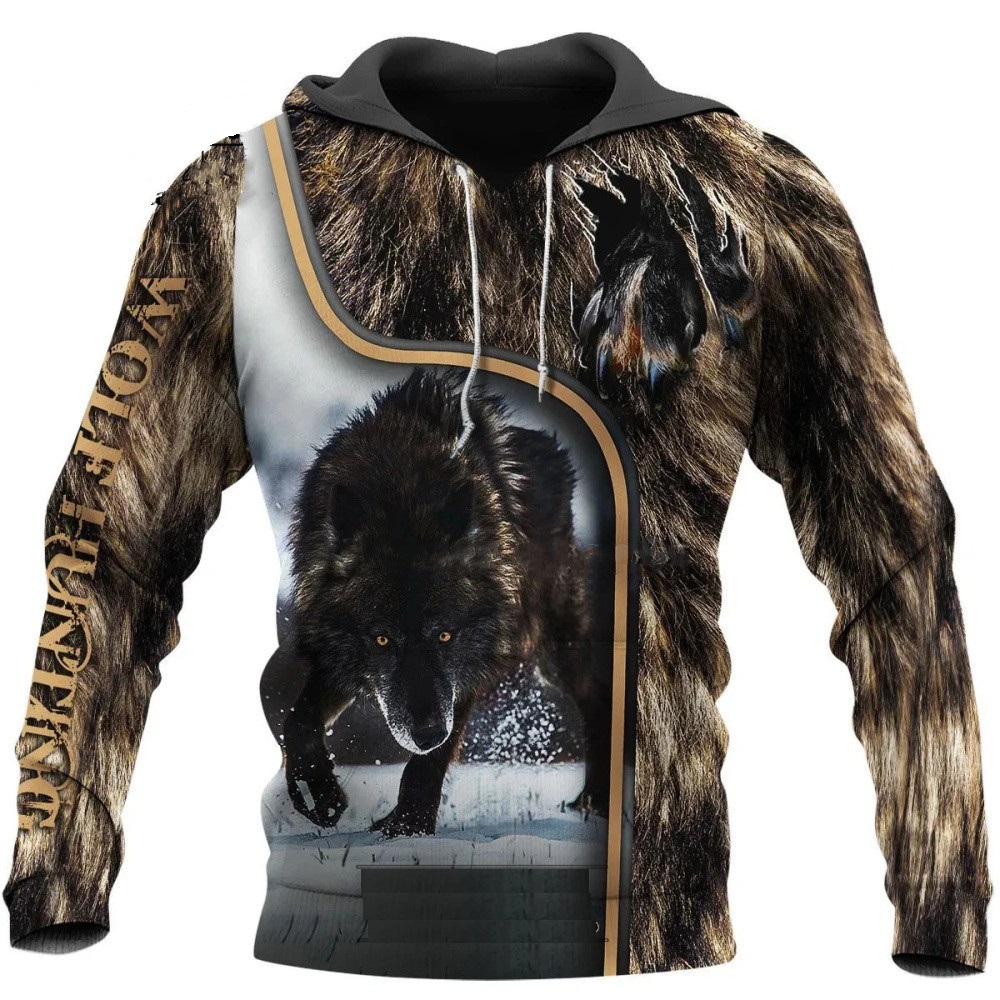 Streetwear Brand Tracksuit - Lobo 3D dos homens Impresso Hoodies,