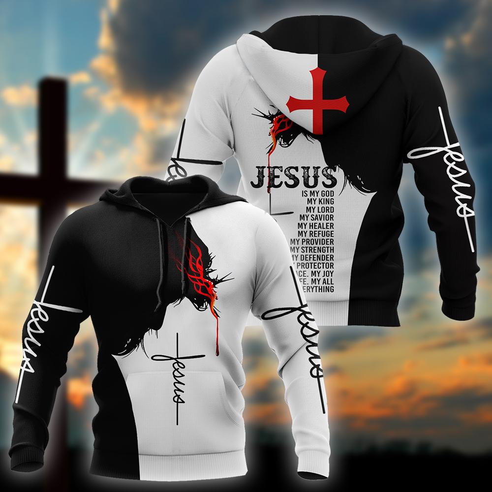 Streetwear Brand Tracksuit - Outono marca hoodies jesus tatuagem 3d